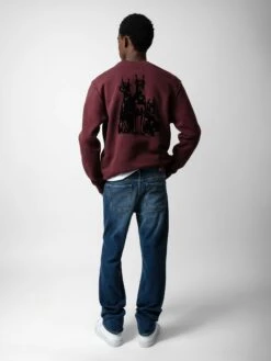 Zadig & Voltaire Simba Sweatshirt Cherry Red -Zadig & Voltaire Clothing JMSS00237 CHERRY RED BACK