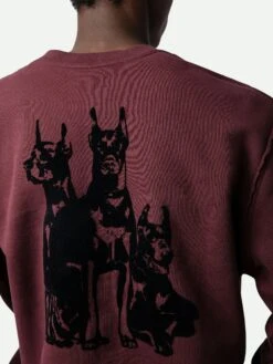 Zadig & Voltaire Simba Sweatshirt Cherry Red -Zadig & Voltaire Clothing JMSS00237 CHERRY RED HOVER