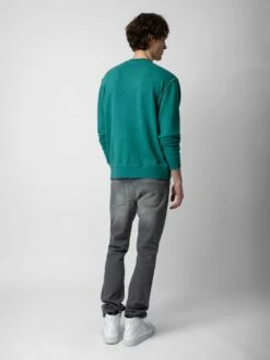Zadig & Voltaire Simba Sweatshirt Aqua -Zadig & Voltaire Clothing JMSS00240 AQUA BACK 1