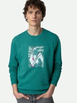Zadig & Voltaire Simba Sweatshirt Aqua -Zadig & Voltaire Clothing JMSS00240 AQUA HOVER 1