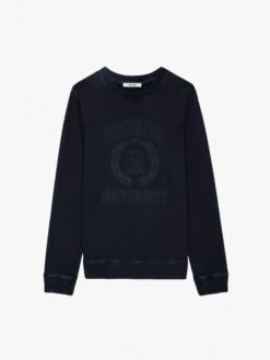 Zadig & Voltaire Stony Insignia Sweatshirt Encre -Zadig & Voltaire Clothing JMSS00267 ENCRE PACKSHOT 6630a3e17be1b