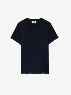 Zadig & Voltaire Monastir Henley T-shirt Encre -Zadig & Voltaire Clothing JMTN01631 ENCRE PACKSHOT 677eadf058332