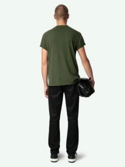 Zadig & Voltaire Monasti Henley T-shirt Used Kaki -Zadig & Voltaire Clothing JMTN01634 USED KAKI BACK 672cc6184398e