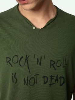 Zadig & Voltaire Monasti Henley T-shirt Used Kaki -Zadig & Voltaire Clothing JMTN01634 USED KAKI HOVER 672cc69a1f8ce