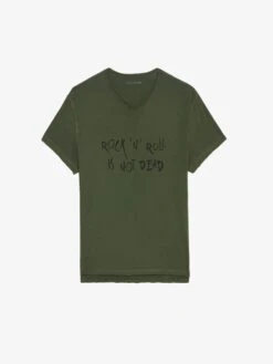 Zadig & Voltaire Monasti Henley T-shirt Used Kaki -Zadig & Voltaire Clothing JMTN01634 USED KAKI PACKSHOT 67335676e1cb5