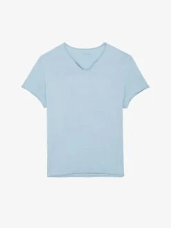 Zadig & Voltaire Henley Monastir T-shirt Cloud -Zadig & Voltaire Clothing JMTN01638 CLOUD PACKSHOT 6863ba8577d1d