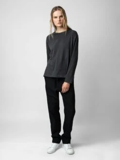 Zadig & Voltaire Ellon T-Shirt Carbone -Zadig & Voltaire Clothing JMTS00626 CARBONE ADDI 1