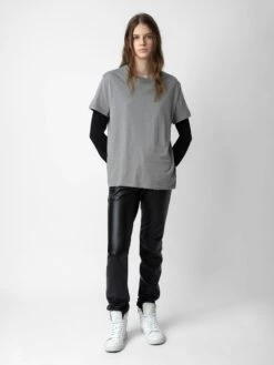 Zadig & Voltaire Jimmy T-Shirt Iron -Zadig & Voltaire Clothing JMTS00628 IRON ADDI 4