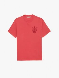 Zadig & Voltaire Teddy Skull T-shirt Poppy -Zadig & Voltaire Clothing JMTS00630 POPPY PACKSHOT 6630a2ca2a863