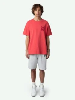 Zadig & Voltaire Teddy Skull T-shirt Poppy -Zadig & Voltaire Clothing JMTS00630 POPPY SHOOTING 6638d35984c23