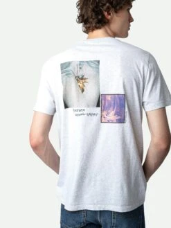 Zadig & Voltaire Ted Photoprint T-shirt Gris Chine Clair -Zadig & Voltaire Clothing JMTS00639 GRIS CHINE CLAIR HOVER
