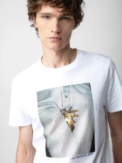 Zadig & Voltaire Tommy Photoprint T-shirt White -Zadig & Voltaire Clothing JMTS00640 BLANC ADDI 1 1