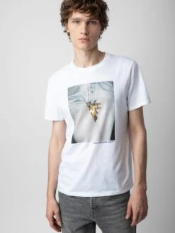 Zadig & Voltaire Tommy Photoprint T-shirt White -Zadig & Voltaire Clothing JMTS00640 BLANC ADDI 2 1
