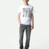 Zadig & Voltaire Tommy Photoprint T-shirt White -Zadig & Voltaire Clothing JMTS00640 BLANC SHOOTING 1