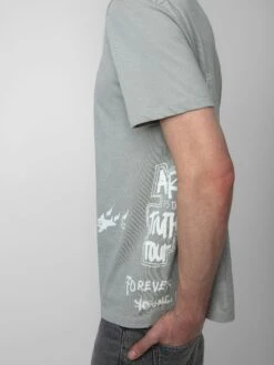 Zadig & Voltaire Ted Tag T-shirt Oyster -Zadig & Voltaire Clothing JMTS00642 OYSTER ADDI 2