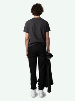 Zadig & Voltaire Toby Photoprint T-shirt Anthracite -Zadig & Voltaire Clothing JMTS00649 ANTHRACITE BACK 662ba69524013