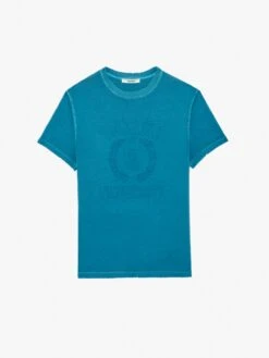 Zadig & Voltaire Jimmy Insignia T-shirt Curacao -Zadig & Voltaire Clothing JMTS00663 CURACAO PACKSHOT 6630a37529316