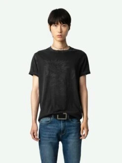 Zadig & Voltaire Jimmy T-shirt Carbone -Zadig & Voltaire Clothing JMTS00666 CARBONE ADDI 1 66854f027923a