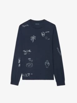 Zadig & Voltaire Hector T-shirt Encre -Zadig & Voltaire Clothing JMTS01716 ENCRE PACKSHOT 6777f010d9290