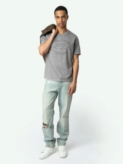 Zadig & Voltaire Tommy T-shirt Granite -Zadig & Voltaire Clothing JMTS01721 GRANITE ADDI 1 67d14ff8d13f3