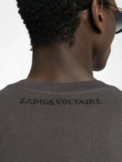 Zadig & Voltaire Tommy T-shirt Dark Chocolate -Zadig & Voltaire Clothing JMTS01729 DARK CHOCOLATE ADDI 5 68484f9a76528