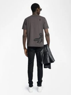 Zadig & Voltaire Tommy T-shirt Dark Chocolate -Zadig & Voltaire Clothing JMTS01729 DARK CHOCOLATE BACK 68484fa2c0612