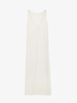 Zadig & Voltaire Deva Navy Sleeveless Dress Ecru -Zadig & Voltaire Clothing JWDR01079 ECRU PACKSHOT 67c04e2e84d01