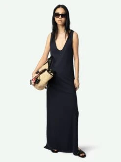 Zadig & Voltaire Deva Navy Sleeveless Dress Encre -Zadig & Voltaire Clothing JWDR01079 ENCRE ADDI 2 67bed2d6cb5f5