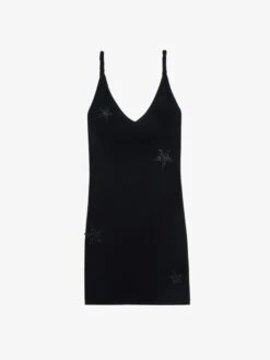 Zadig & Voltaire Stella Sleeveless Black Embellished Mini Dress Black -Zadig & Voltaire Clothing JWDR01099 BLACK PACKSHOT 684fe14adbc16