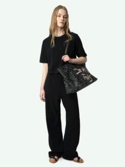 Zadig & Voltaire Clem Women's Black Linen Pants Black -Zadig & Voltaire Clothing JWSP00010 BLACK ADDI 2 67a9e077f3a34