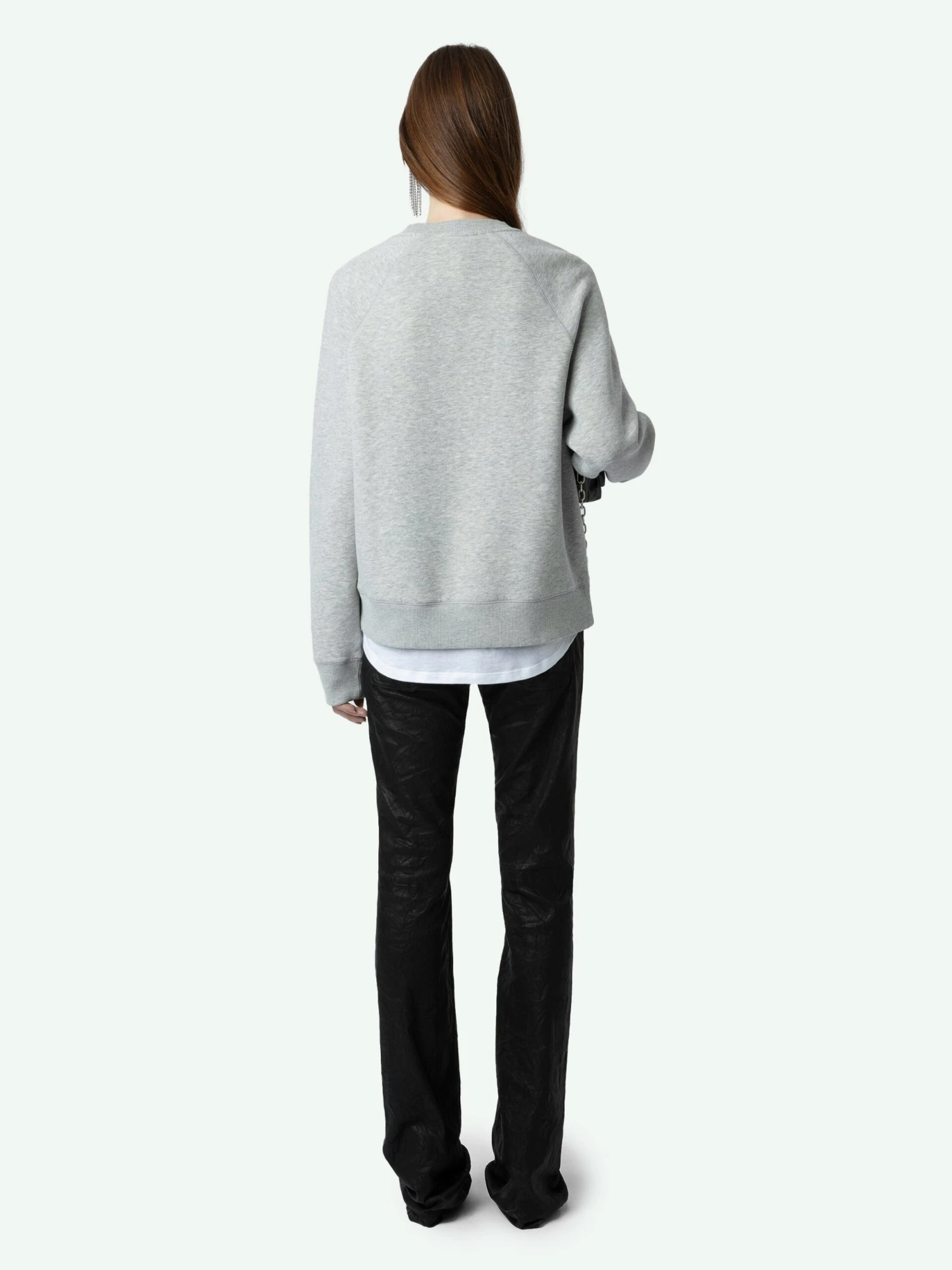 Zadig & Voltaire Upper Diamante Wings Sweatshirt Gris Chine Clair 4 Zadig & Voltaire Upper Diamante Wings Sweatshirt Gris Chine Clair - Image 2