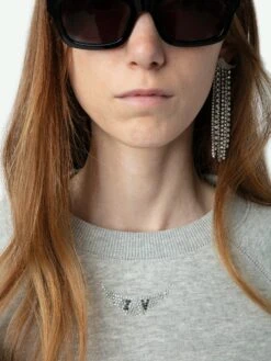 Zadig & Voltaire Upper Diamante Wings Sweatshirt Gris Chine Clair 10 Zadig & Voltaire Upper Diamante Wings Sweatshirt Gris Chine Clair -Zadig & Voltaire Clothing JWSS00606 GRIS CHINE CLAIR HOVER 664c621fdffea