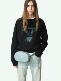 Zadig & Voltaire Upper Sweatshirt Black -Zadig & Voltaire Clothing JWSS01650 BLACK ADDI 1 6763e508a220f