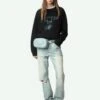 Zadig & Voltaire Upper Sweatshirt Black -Zadig & Voltaire Clothing JWSS01650 BLACK SHOOTING 6763e4d25ab7e