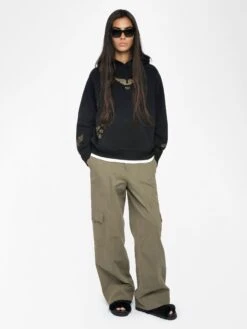 Zadig & Voltaire Georgy Grey Women's Rhinestone Sweatshirt Black -Zadig & Voltaire Clothing JWSS01665 BLACK ADDI 1 686b81a0dd21f