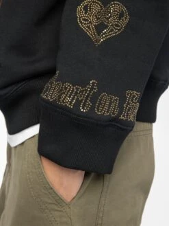 Zadig & Voltaire Georgy Grey Women's Rhinestone Sweatshirt Black -Zadig & Voltaire Clothing JWSS01665 BLACK ADDI 4 686b809f94cfa