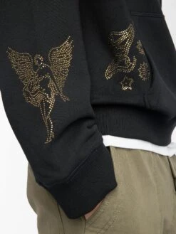 Zadig & Voltaire Georgy Grey Women's Rhinestone Sweatshirt Black -Zadig & Voltaire Clothing JWSS01665 BLACK ADDI 5 686b80c1310e8