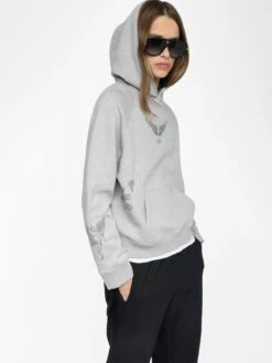 Zadig & Voltaire Georgy Grey Women's Rhinestone Sweatshirt Gris Chine -Zadig & Voltaire Clothing JWSS01665 GRIS CHINE ADDI 3 684850bcbb6a3