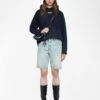 Zadig & Voltaire Georgy Hooded Embellished Sweatshirt In Navy Encre