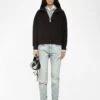 Zadig & Voltaire Sweatshirt Maya Dark Chocolate -Zadig & Voltaire Clothing JWSS01673 DARK CHOCOLATE SHOOTING 686b81968e82e