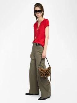 Zadig & Voltaire Tuni Henley T-shirt Love -Zadig & Voltaire Clothing JWTN00447 LOVE ADDI 1 687df5b57dfac