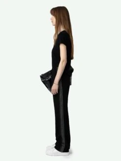 Zadig & Voltaire Tuni Henley T-shirt Black -Zadig & Voltaire Clothing JWTN00447 NOIR ADDI 1 664c637fb0586