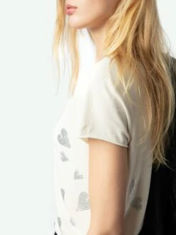 Zadig & Voltaire Henley T-shirt Ecru -Zadig & Voltaire Clothing JWTN02603 ECRU HOVER 6728e0b8b08d5