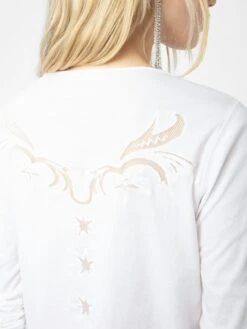 Zadig & Voltaire White Henley Fishnet T Shirt White -Zadig & Voltaire Clothing JWTN02640 WHITE HOVER 681b6814c36aa