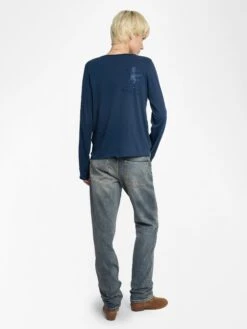 Zadig & Voltaire Tuni Henley Shirt Blueberry 12 Zadig & Voltaire Tuni Henley Shirt Blueberry -Zadig & Voltaire Clothing JWTN02643 BLUEBERRY BACK 685e8c51cf08e
