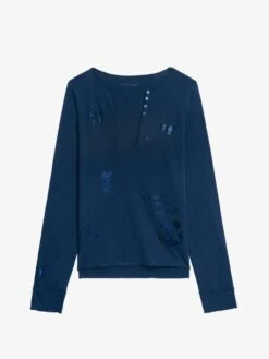 Zadig & Voltaire Tuni Henley Shirt Blueberry 13 Zadig & Voltaire Tuni Henley Shirt Blueberry -Zadig & Voltaire Clothing JWTN02643 BLUEBERRY PACKSHOT 6862874882bef