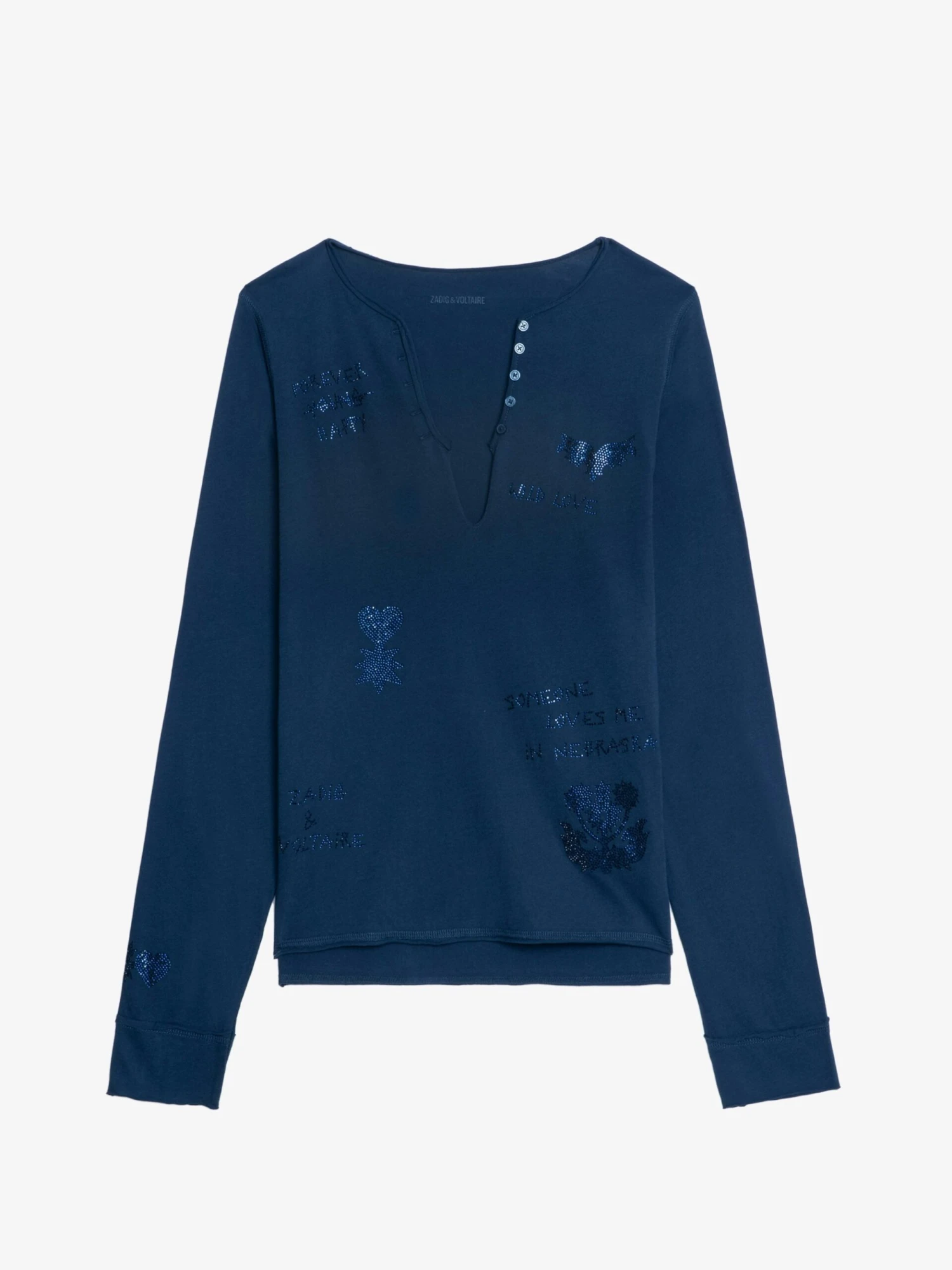 Zadig & Voltaire Tuni Henley Shirt Blueberry 8 Zadig & Voltaire Tuni Henley Shirt Blueberry - Image 6