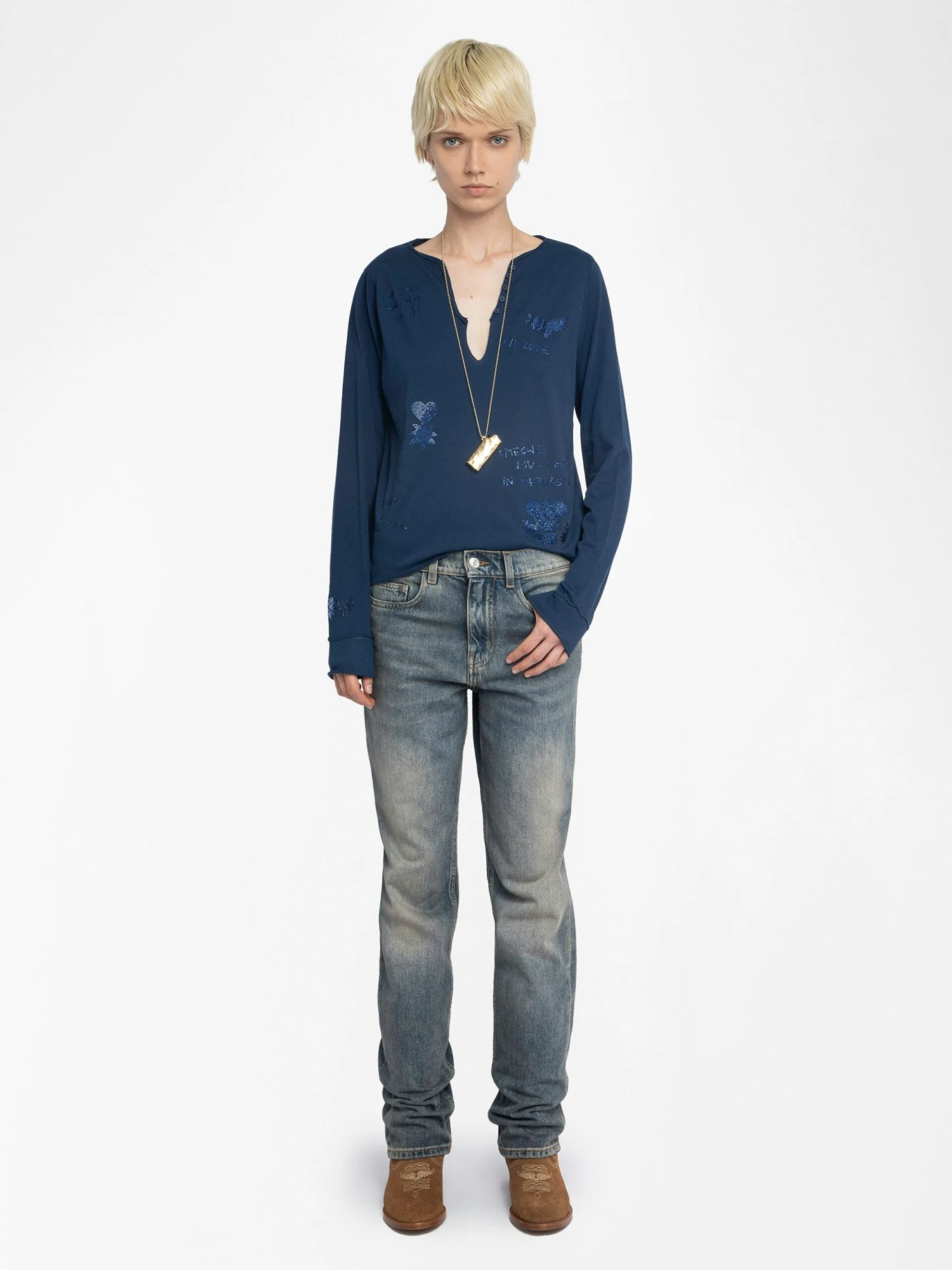 Zadig & Voltaire Tuni Henley Shirt Blueberry 3 Zadig & Voltaire Tuni Henley Shirt Blueberry