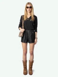 Zadig & Voltaire Henley Fishnet T-shirt Carbone -Zadig & Voltaire Clothing JWTN02644 CARBONE ADDI 1 672a4255c918f