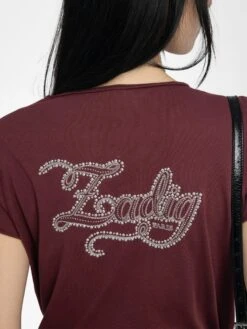 Zadig & Voltaire Henley T-shirt Tuni Burgundy 12 Zadig & Voltaire Henley T-shirt Tuni Burgundy -Zadig & Voltaire Clothing JWTN02646 BURGUNDY HOVER 685d2107b8415